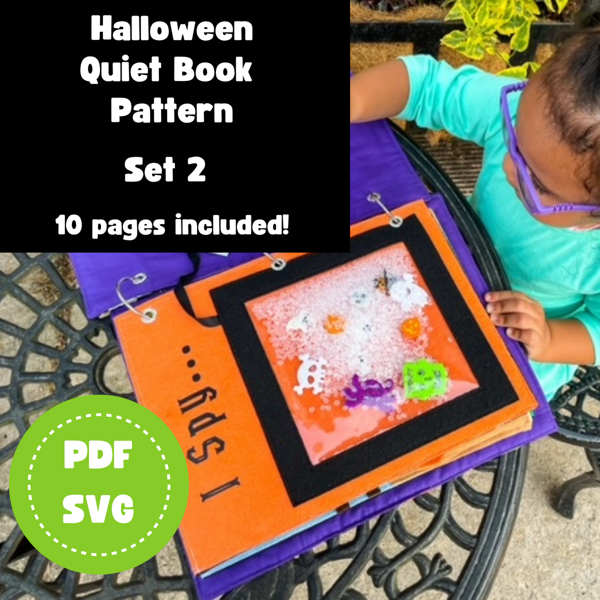 Halloween Set 2 Quiet Book Template and Instructions Bundle