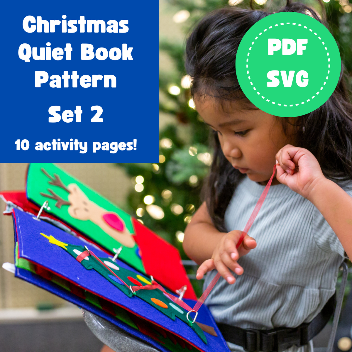 Christmas Set 2 Quiet Book Template and Instructions Bundle