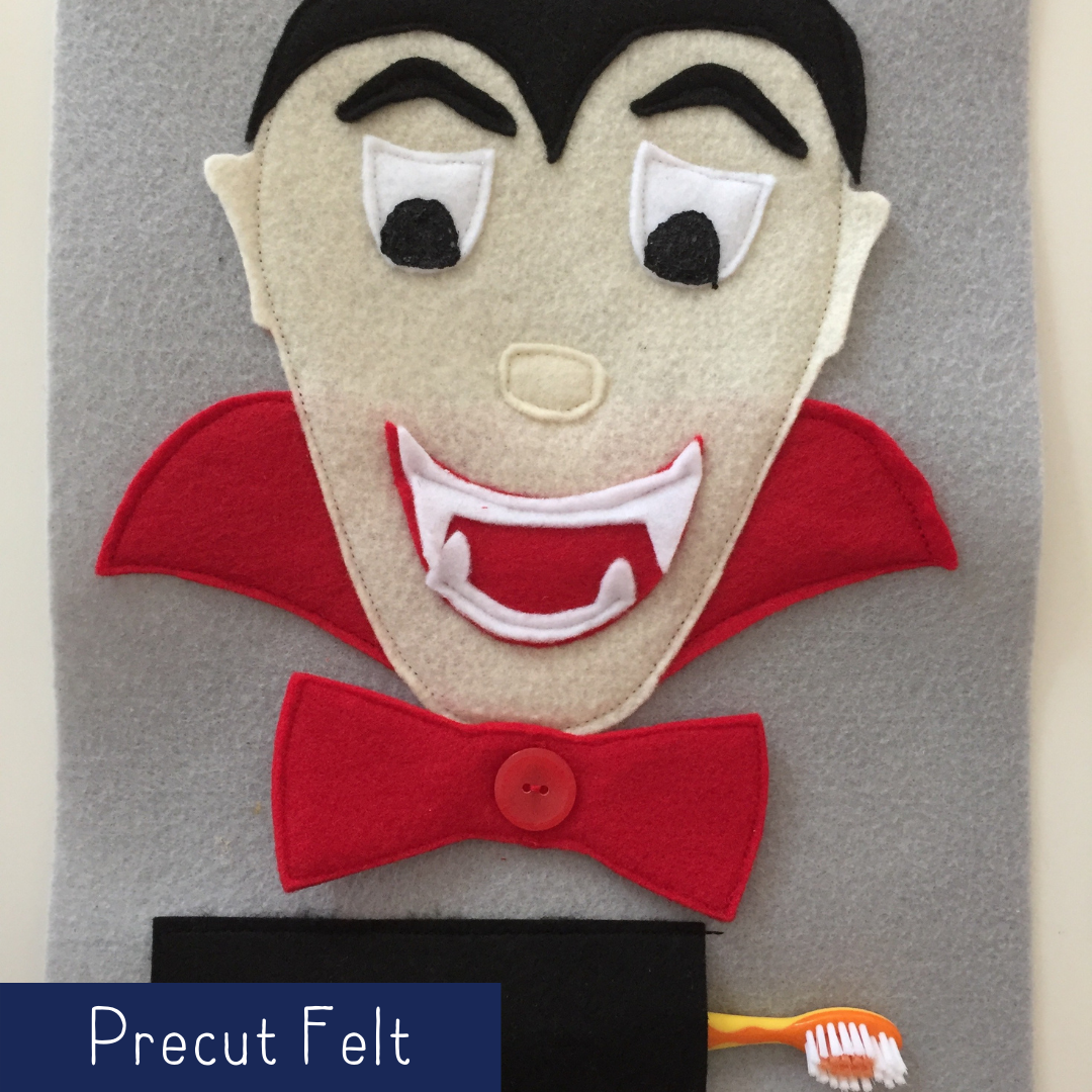 Dracula Teeth Brushing - Precut Felt