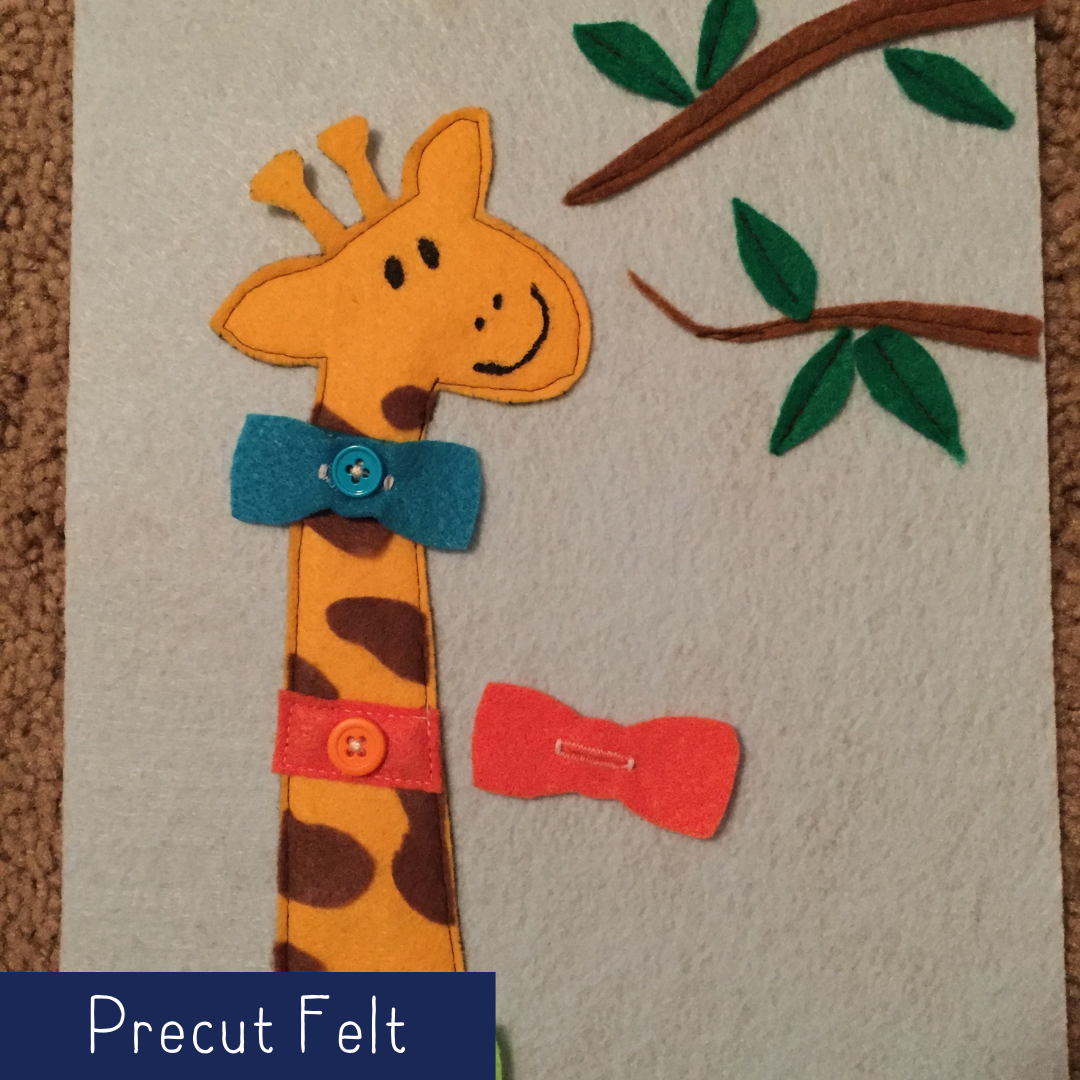 Giraffe with Button Bow Ties - Precut Felt