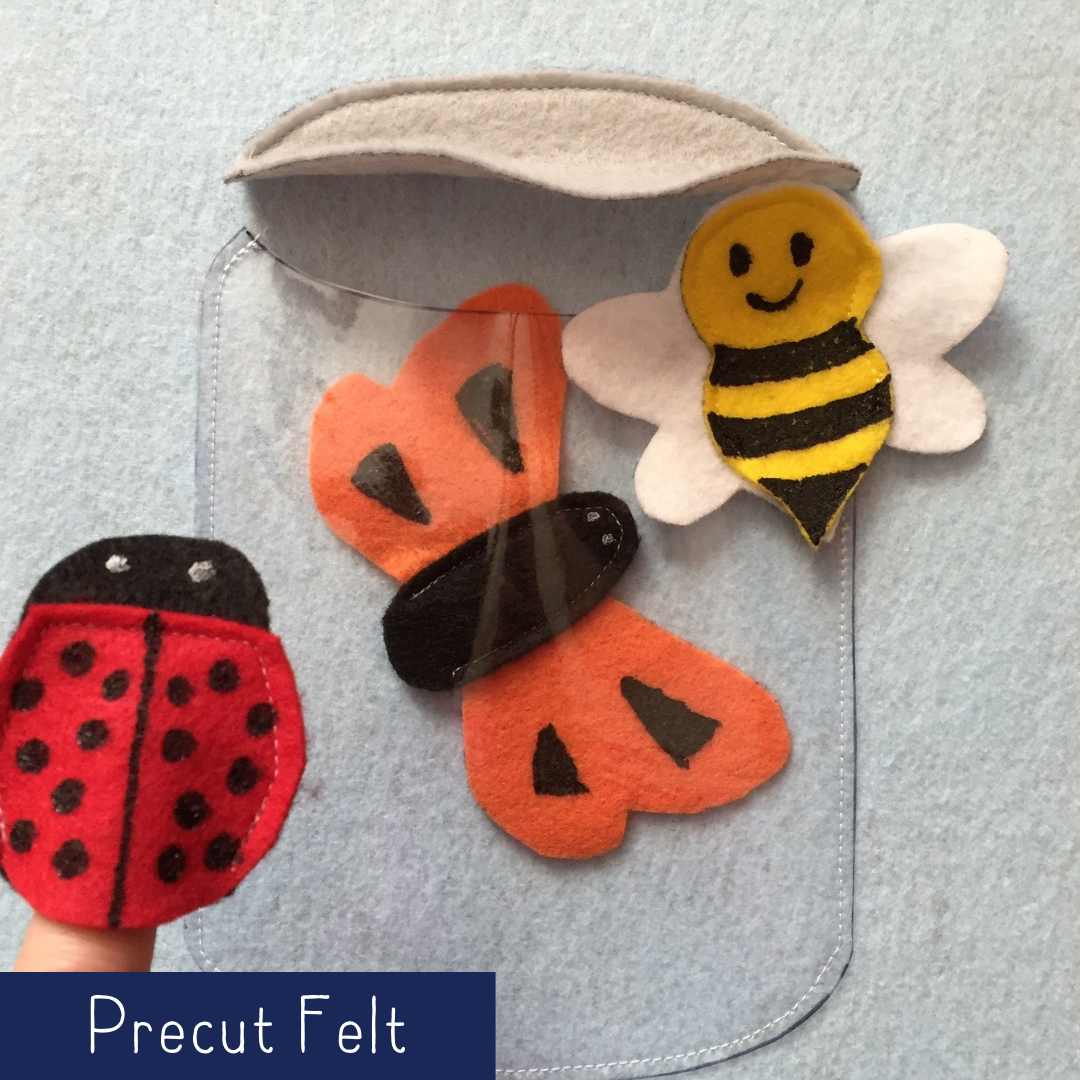Bug Jar with Finger Puppets - Precut Felt