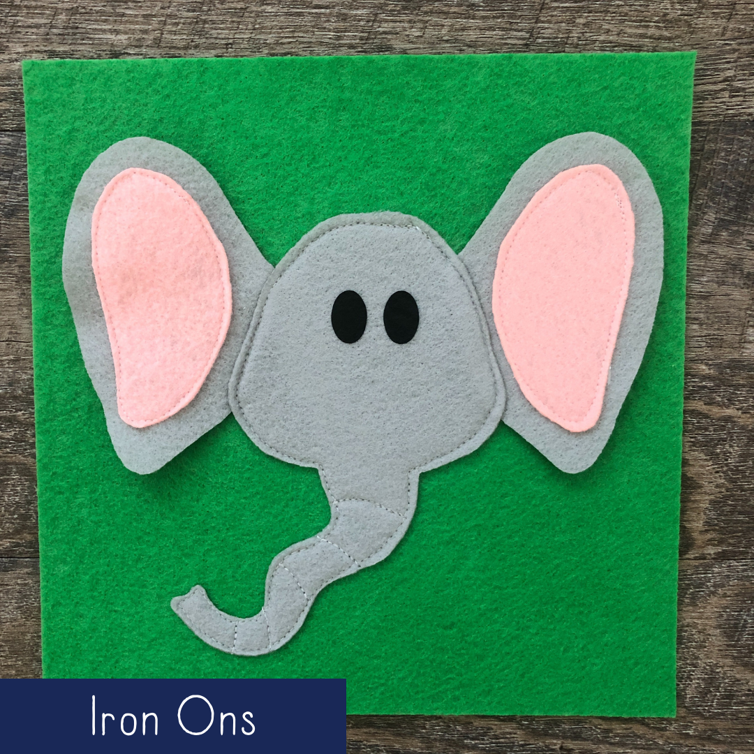 Crinkle Elephant - Iron Ons