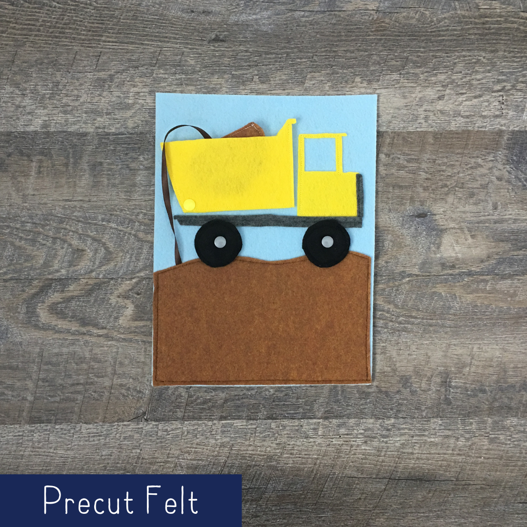 Dump Truck Snap Wheels - Precut Felt