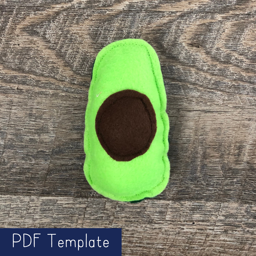 Avocado Felt Food Template and Instructions