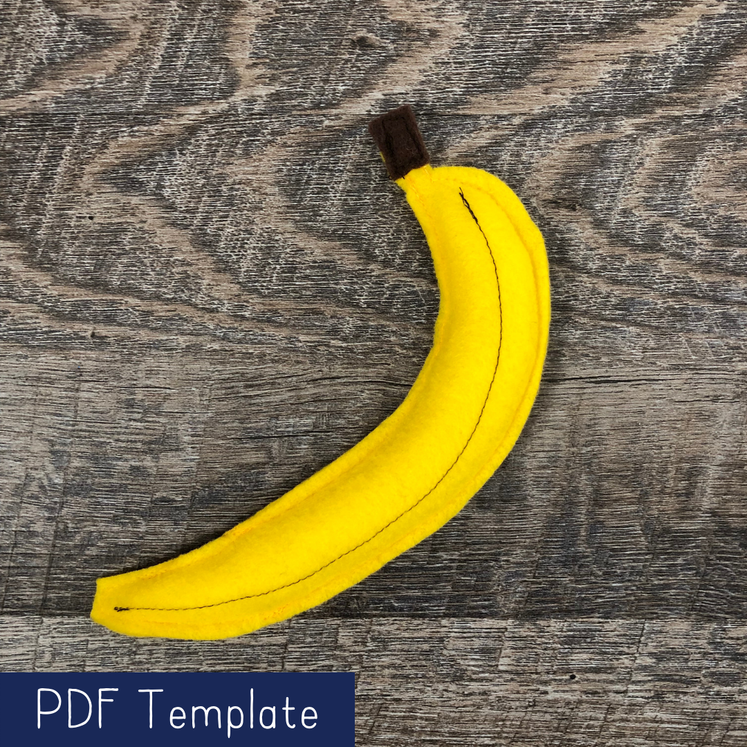 Banana Felt Food Template and Instructions