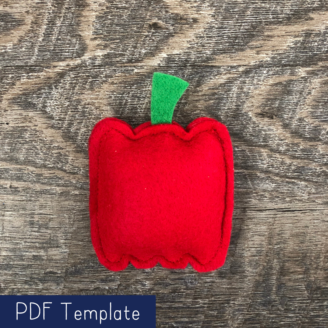 Bell Pepper Felt Food Template and Instructions