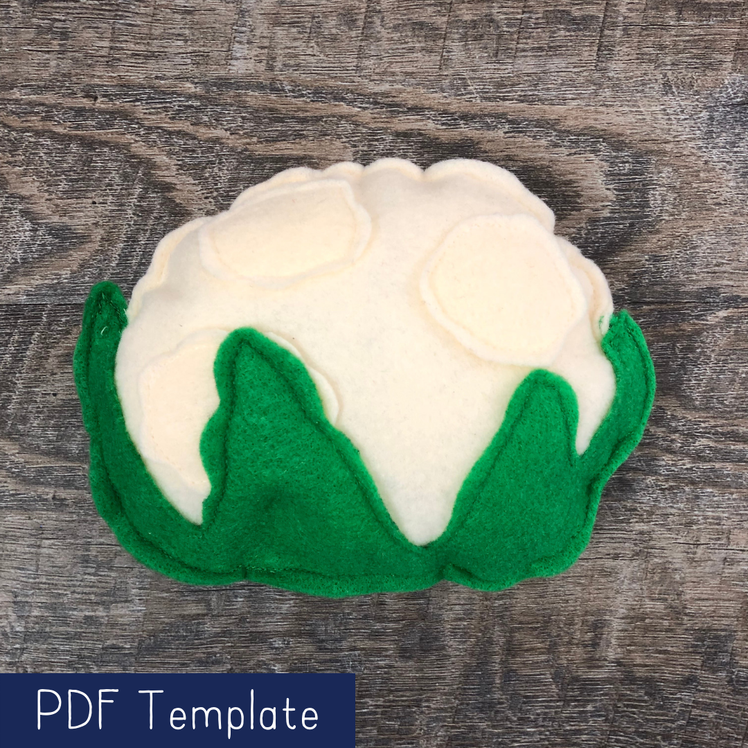 Cauliflower Felt Food Template and Instructions
