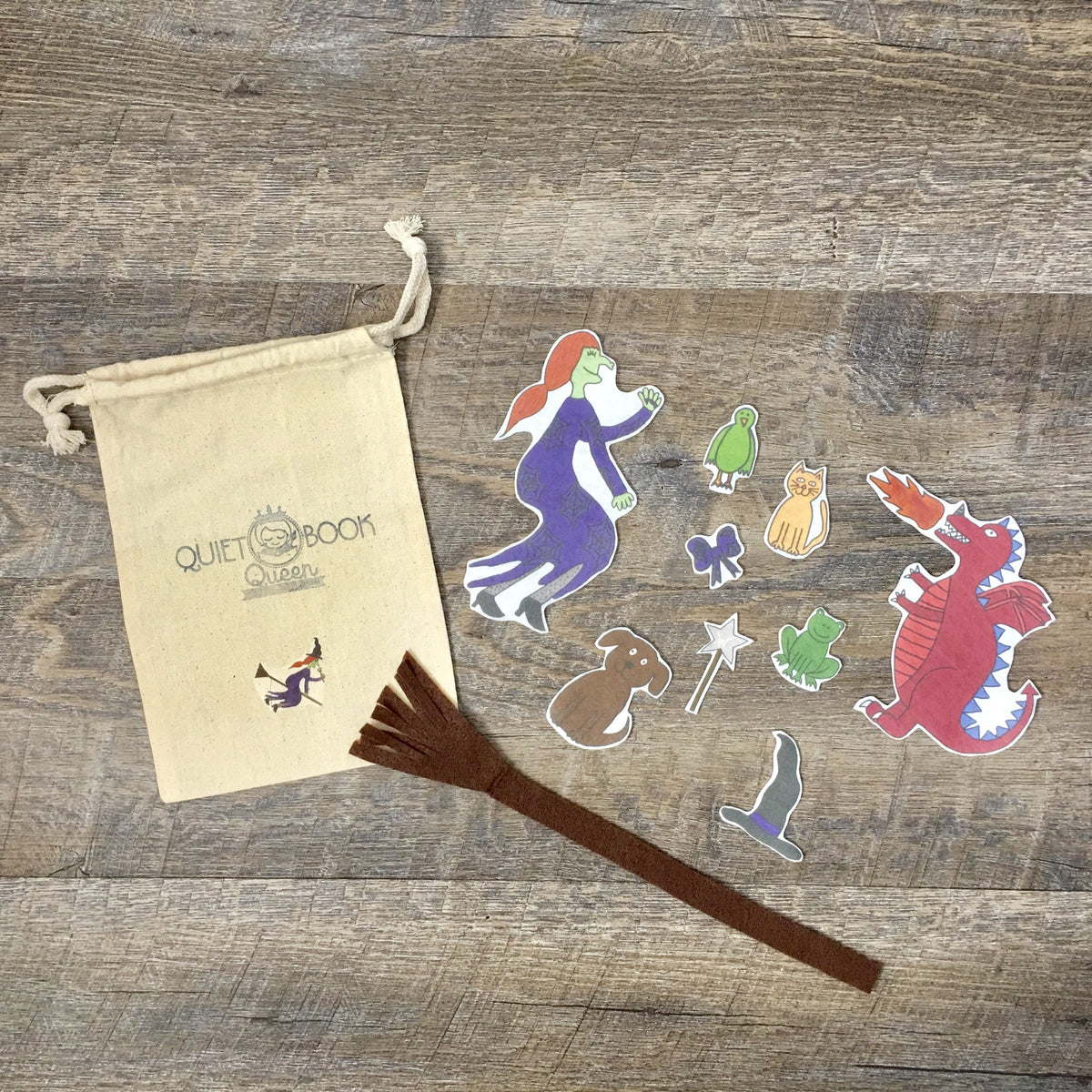Children will love to retell the favorite Halloween story Room on the Broom with these felt characters.  It is so good for language development and building vocabulary!  Every librarian and preschool teacher needs this!  But, it is also so fun to have at home for your toddler or preschooler.  This would be a great thing the Switch Witch could bring in exchange for all that candy.