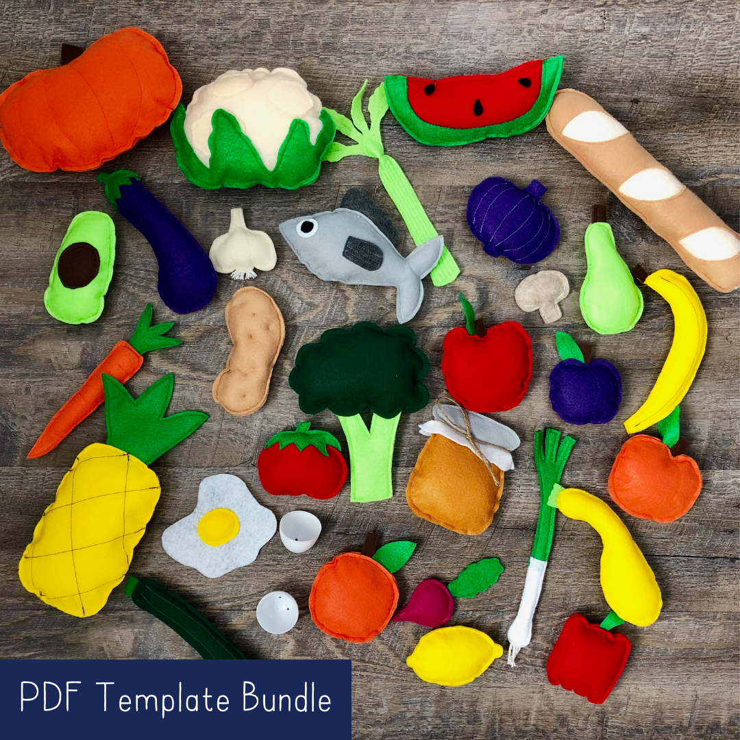 Farmer's Market Felt Food Template Bundle