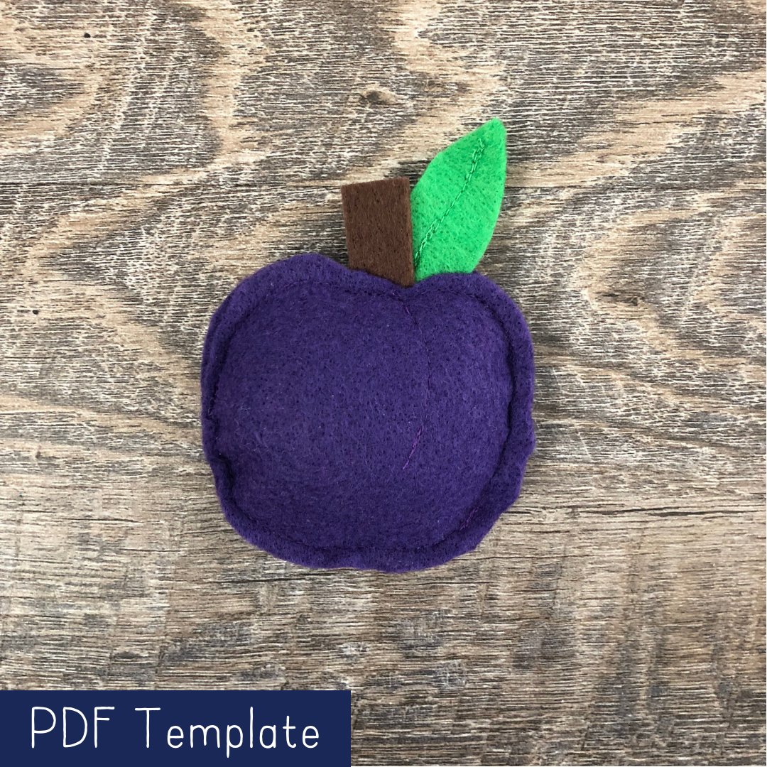 Plum Felt Food Template and Instructions