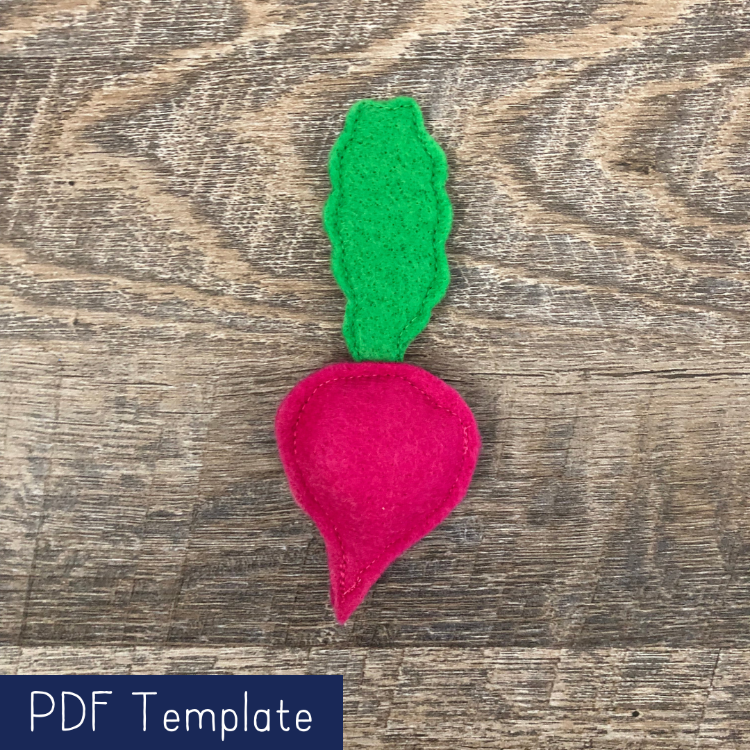 Radish Felt Food Template and Instructions