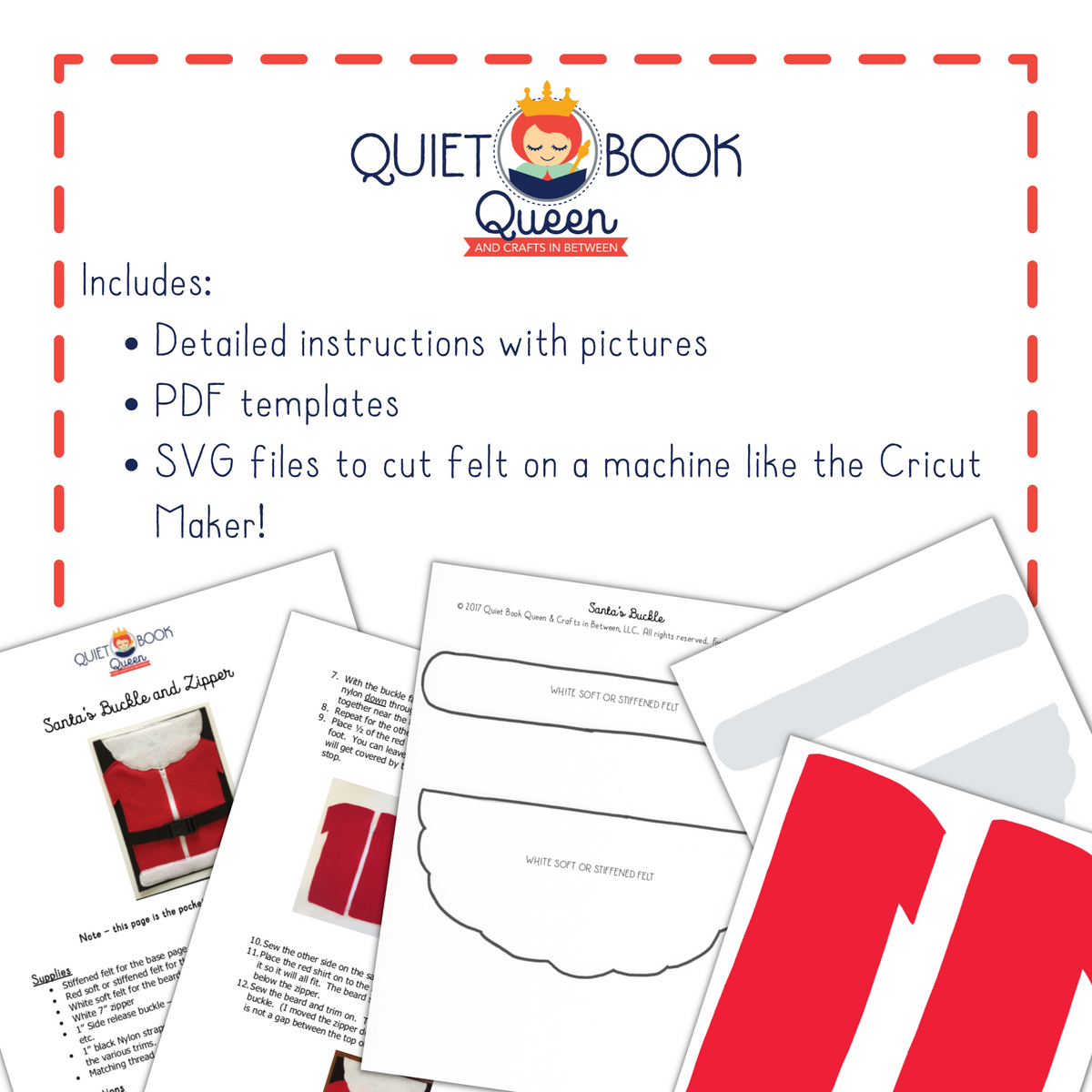Christmas Set 1 Quiet Book Template and Instructions Bundle