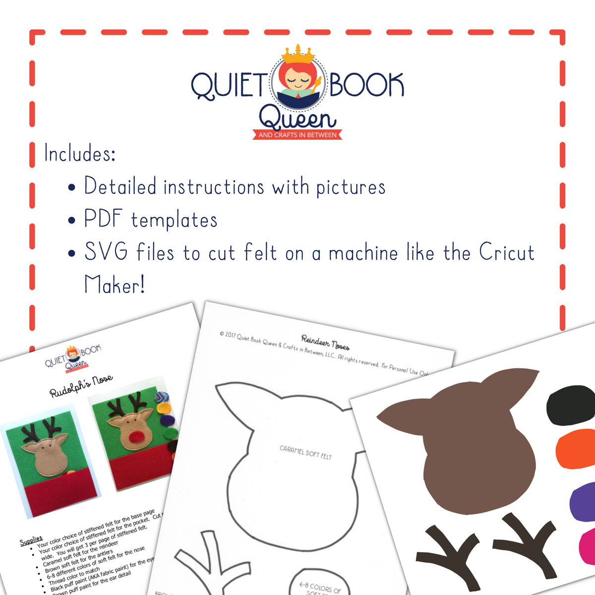 Christmas Set 2 Quiet Book Template and Instructions Bundle