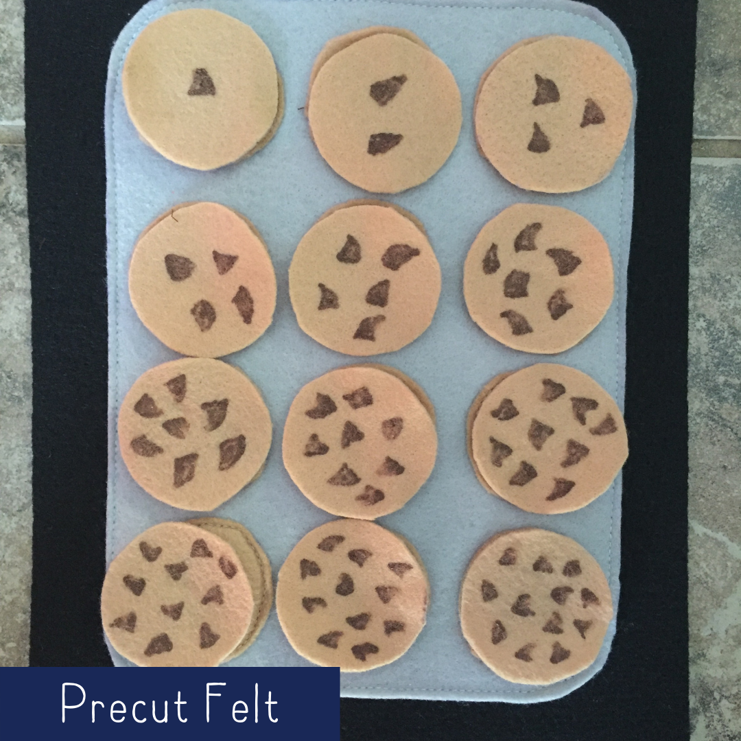 Tray of Cookies with Numbers - Precut Felt