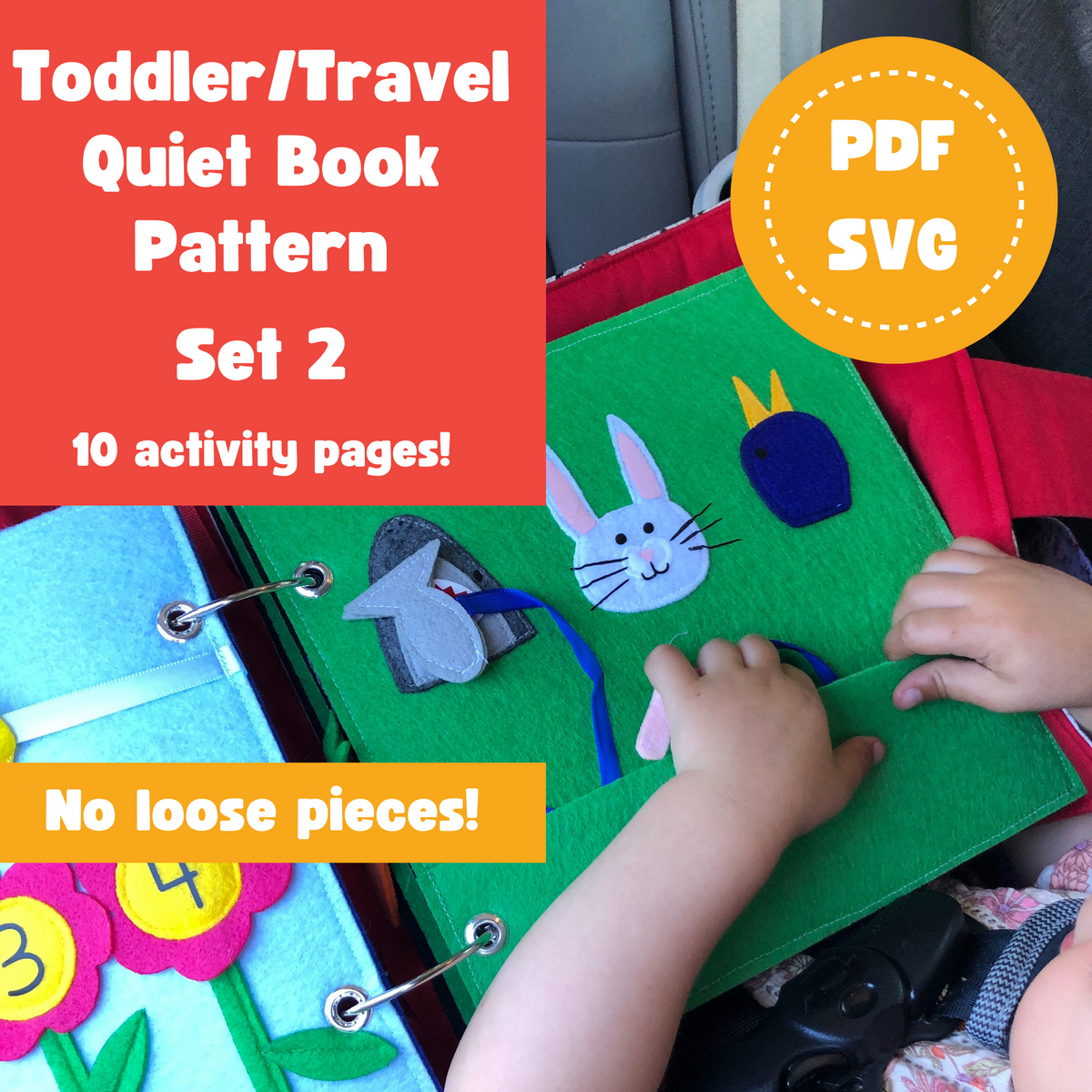 Travel/Toddler Quiet Book Set 2 Template and Instructions Bundle