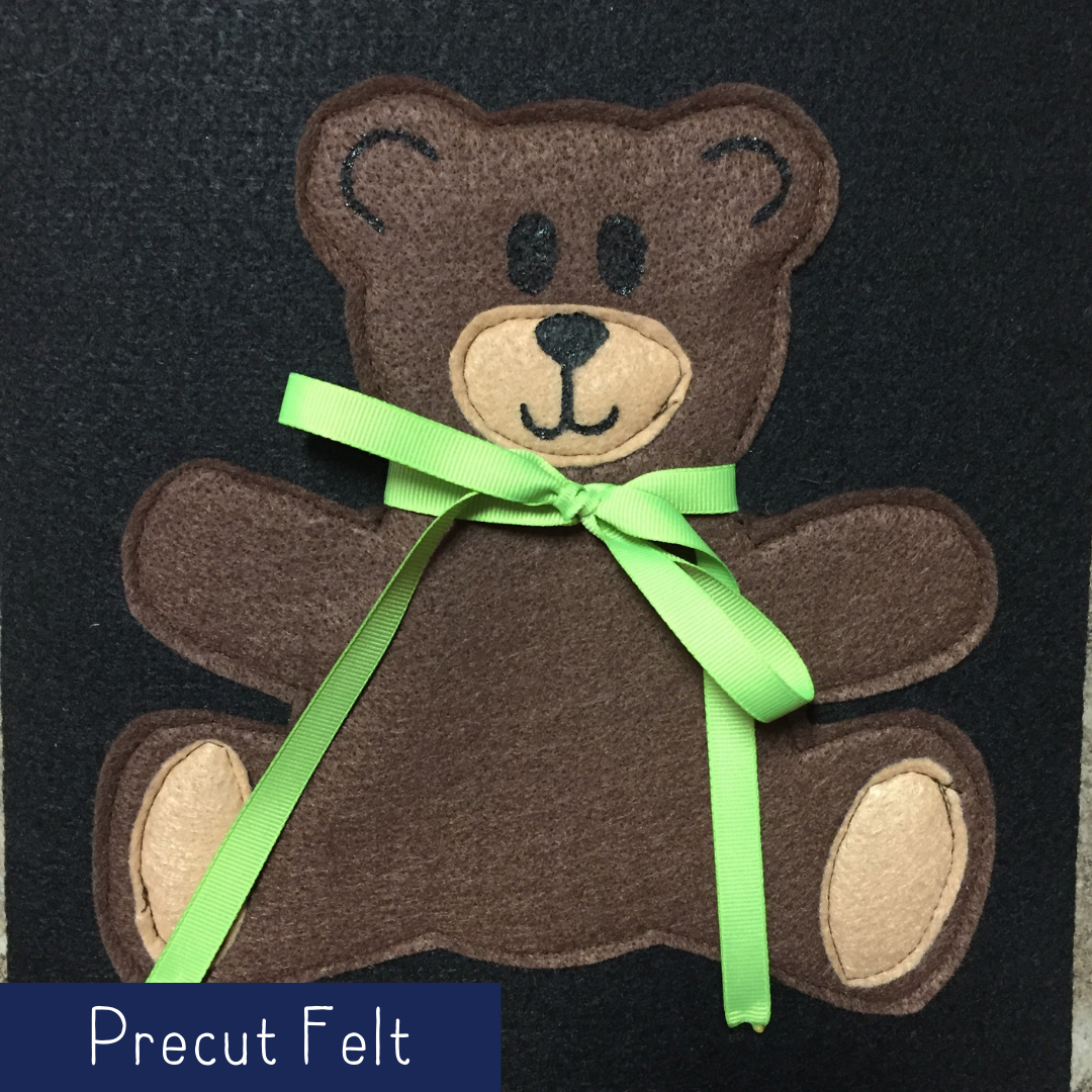 Teddy Bear with Bow - Precut Felt