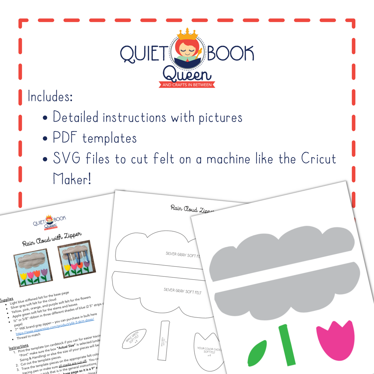 Travel/Toddler Quiet Book Set 1 Template and Instructions Bundle