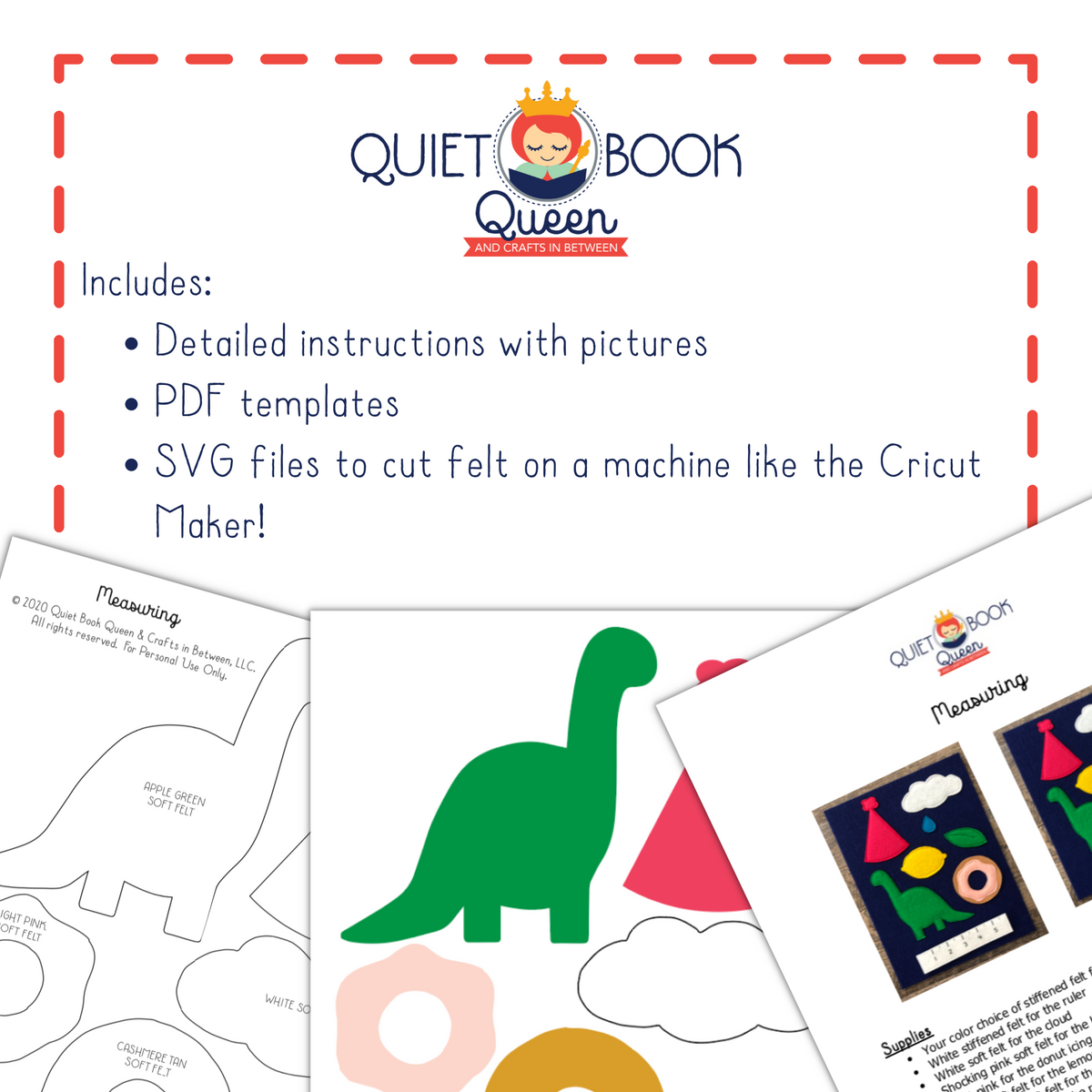 Elementary Quiet Book Set 1 Template and Instructions Bundle