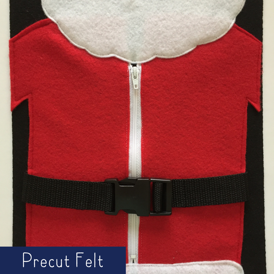 Santa Buckle and Zipper - Precut Felt