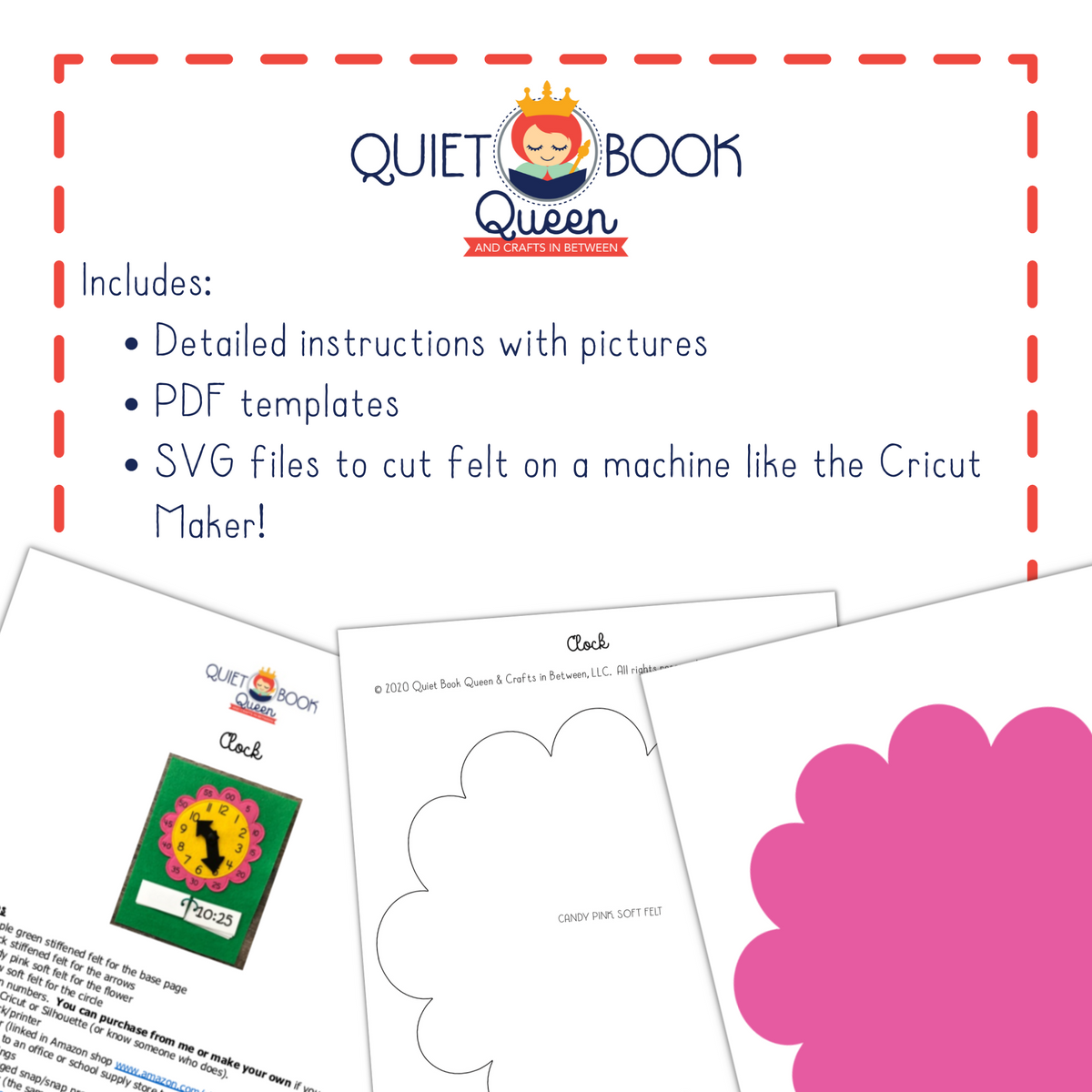 Elementary Quiet Book Set 2 Template and Instructions Bundle
