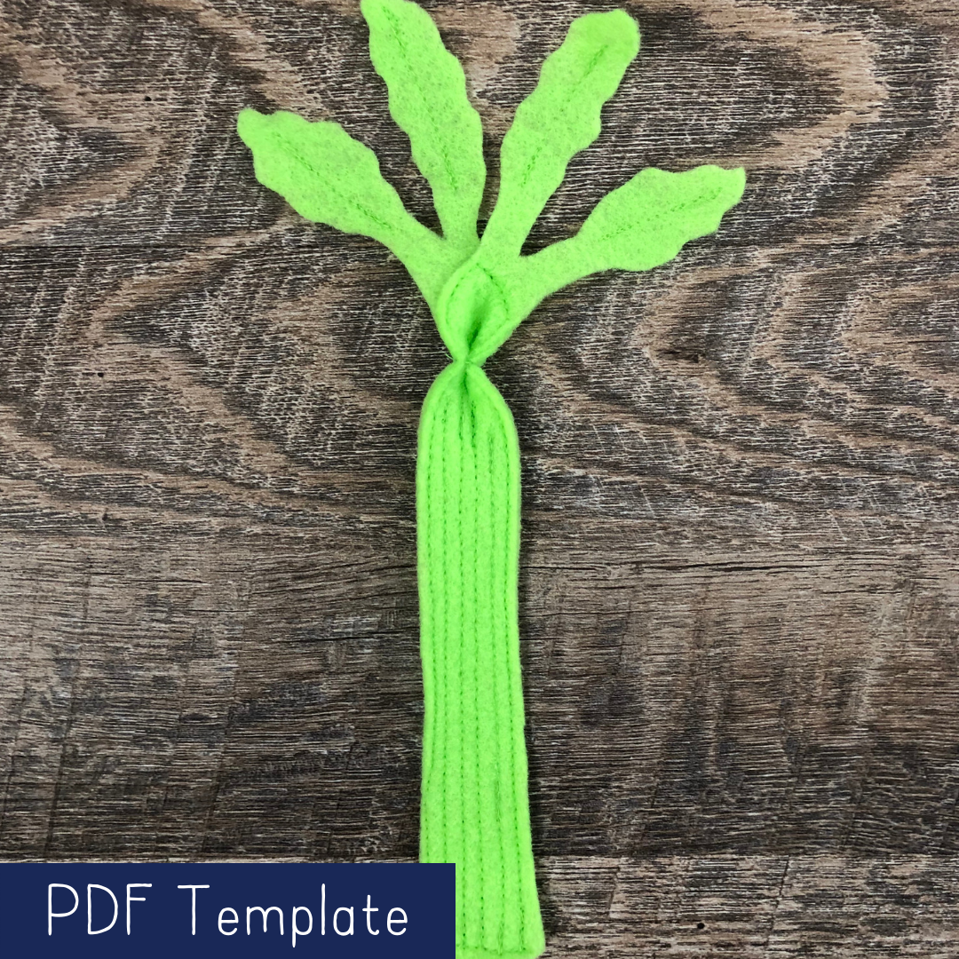 Celery Felt Food Template and Instructions
