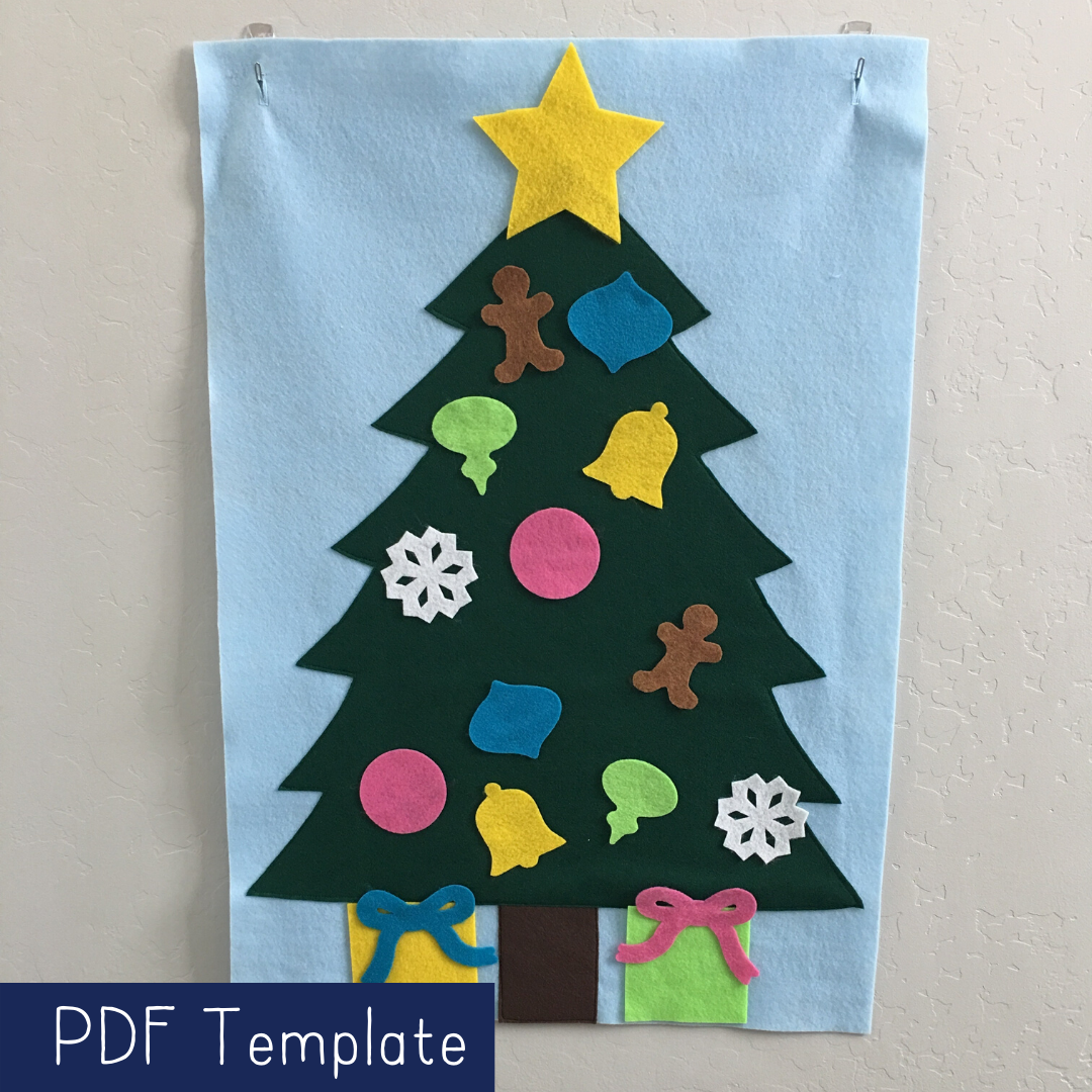 Christmas Tree Felt Board Template and Instructions