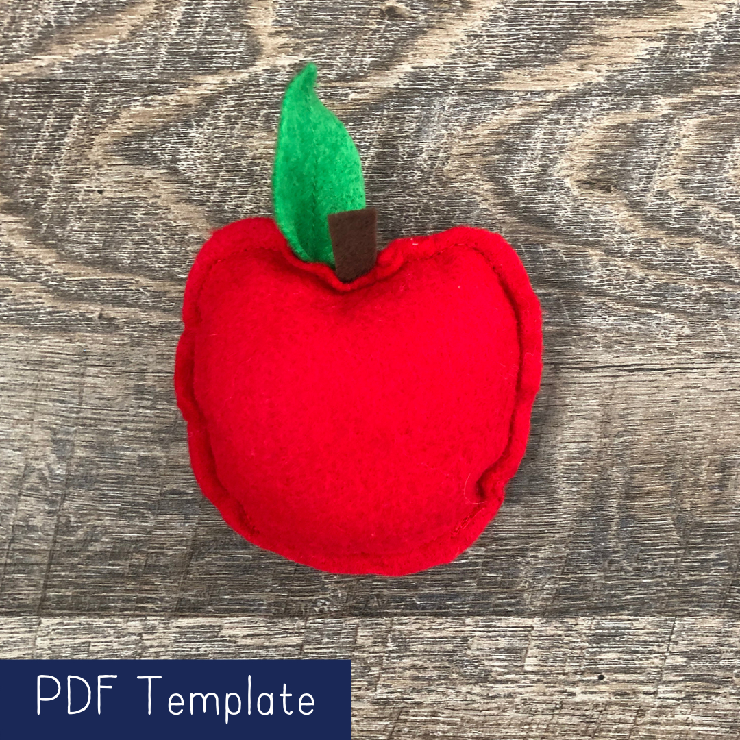 Apple Felt Food Template and Instructions