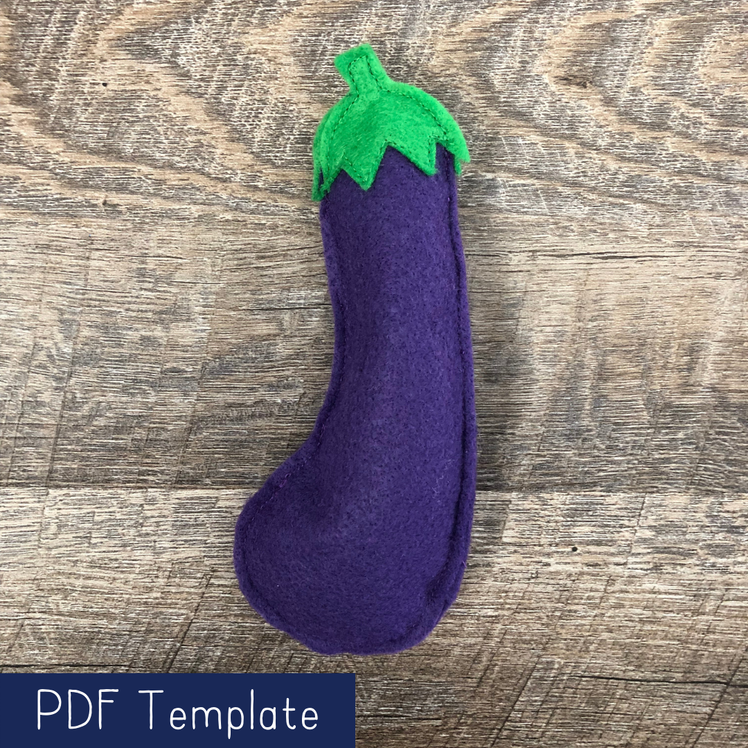 Eggplant Felt Food Template and Instructions