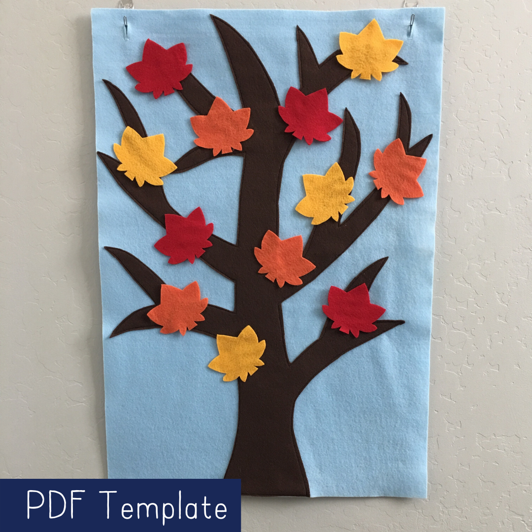 Fall Tree Felt Board Template and Instructions