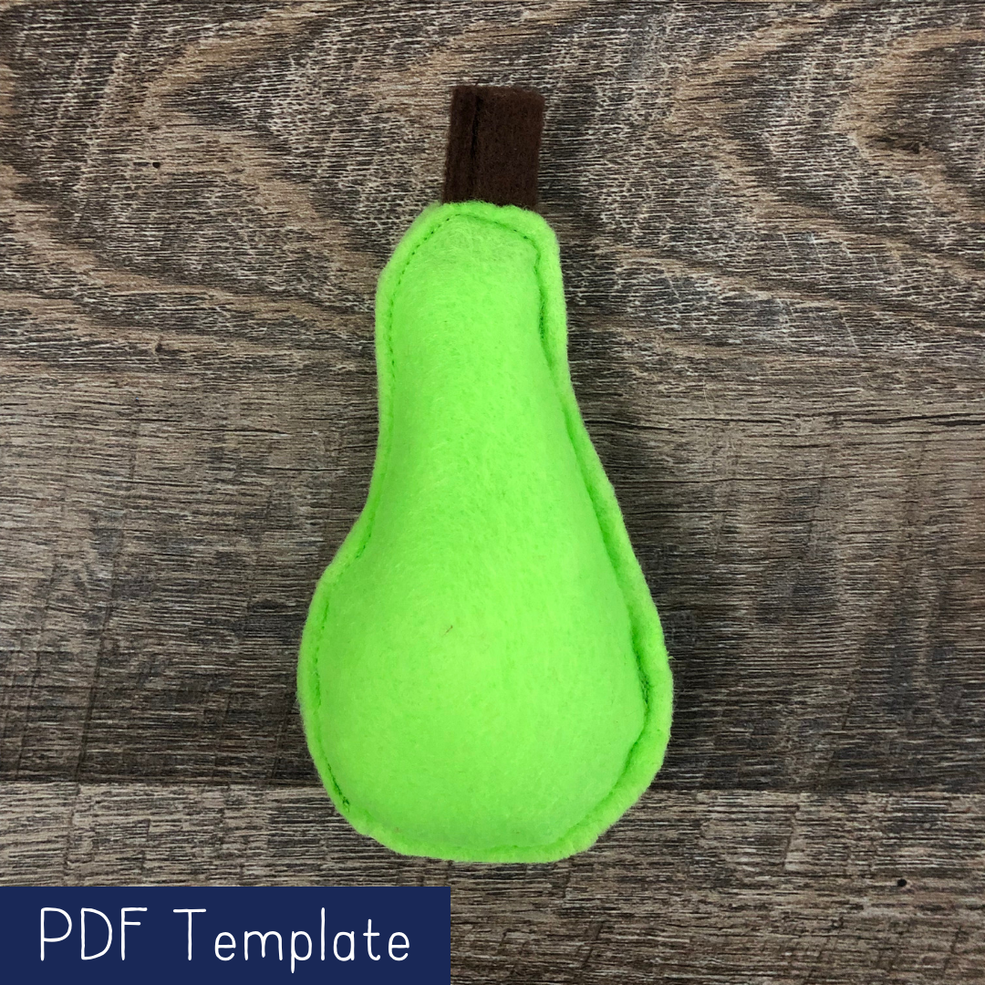 Pear Felt Food Template and Instructions