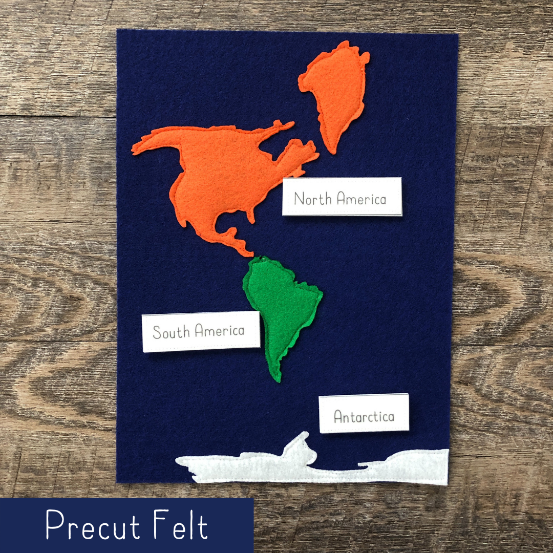 Western Hemisphere Map - Precut Felt
