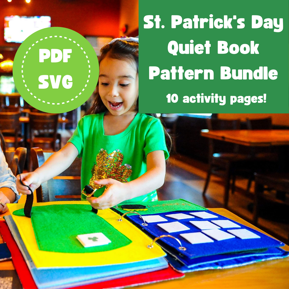 St. Patrick's Day Quiet Book Template and Instructions Bundle