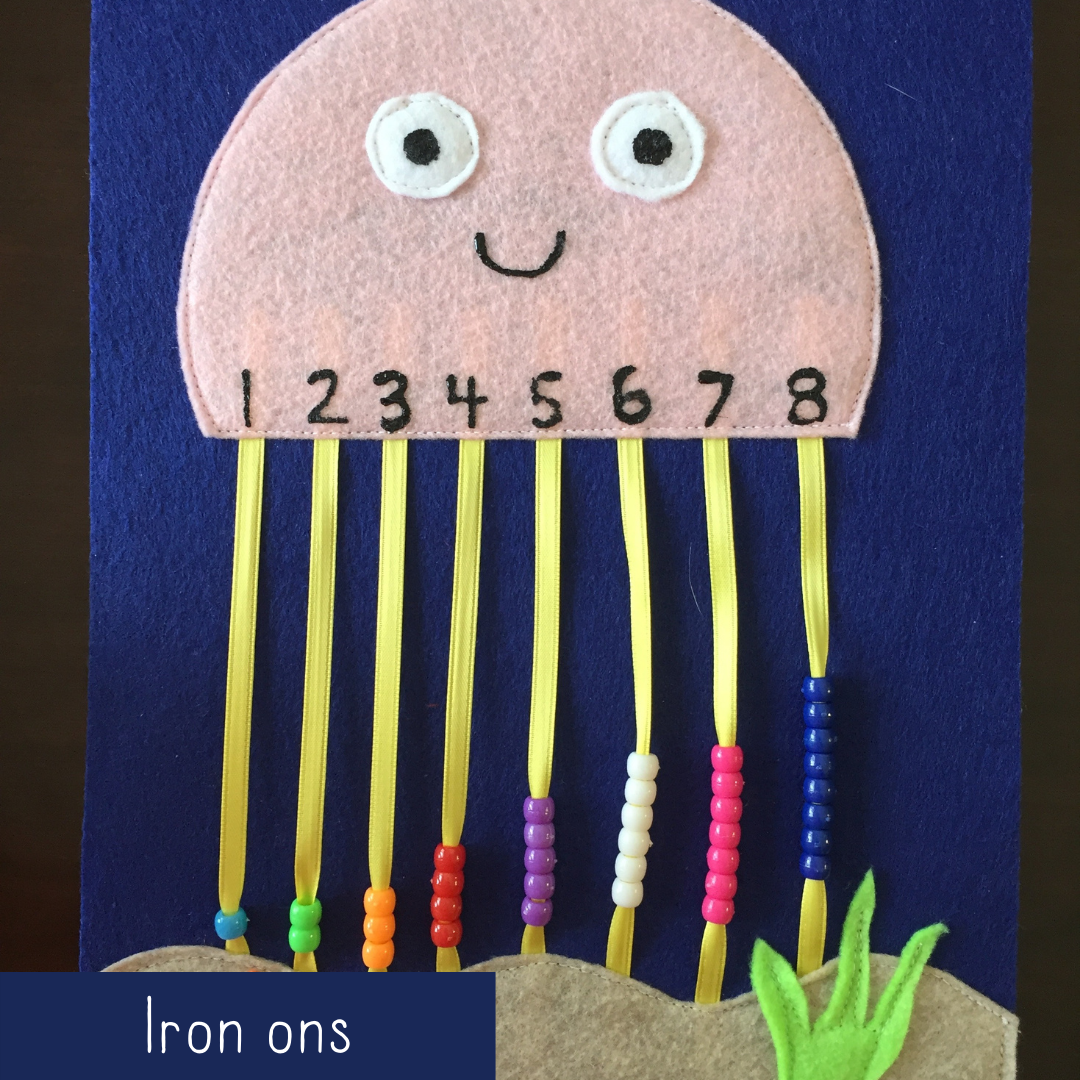 Octopus Bead Counting - Iron On Numbers