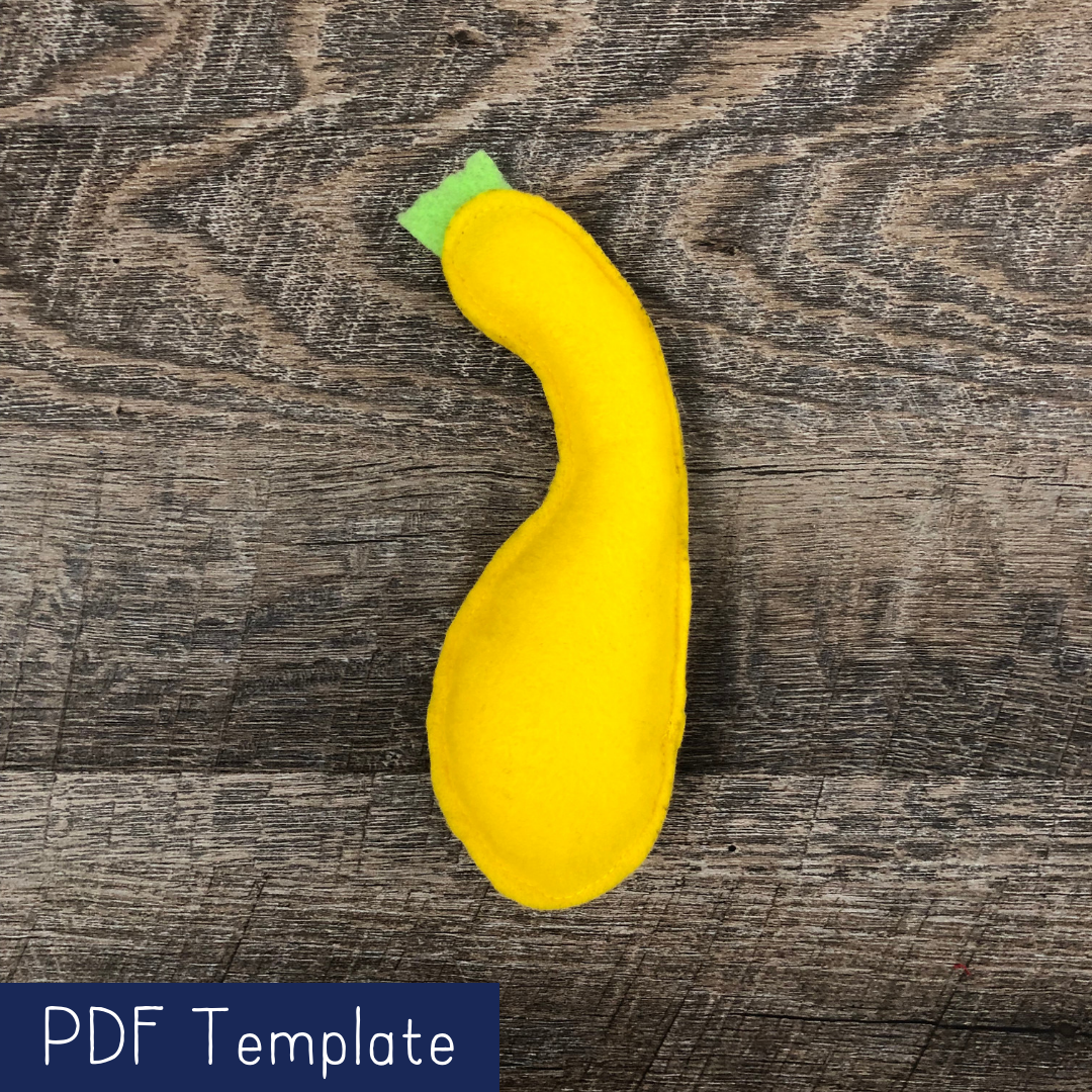 Yellow Squash Felt Food Template and Instructions
