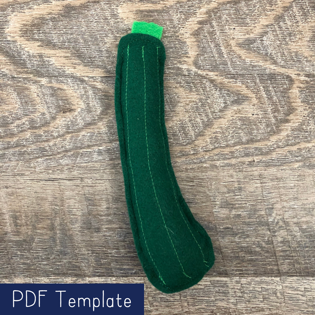 Zucchini Felt Food Template and Instructions